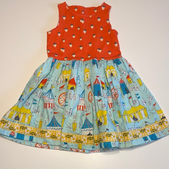 Matilda Jane Other - MJ Platinum Coral/Melon/Blue Sarah Tank Dress with Carnival, Strawberries, NWT